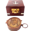 A Father is Neither Personalized Engraved Antique Brass Compass in Wooden box | Gift for Dad - Image 2