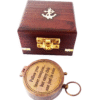 Follow Your Inner Compass Personalized Engraved Antique Brass Compass in Wooden box - Image 2
