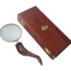 Top view of Magnifying Glass with wood box