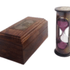 Front view of Sand Timer with wood box