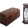 3.5" Antique Commando Brass White Sand Timer/Hourglass in Wood Box | Maritime Gift - Image 2