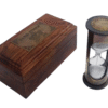 3.5" Antique Commando Brass White Sand Timer/Hourglass in Wood Box | Maritime Gift - Image 3