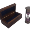 3.5" Antique Brown Brass Red Sand Timer/Hourglass in Wood Box | Maritime Gift - Image 4