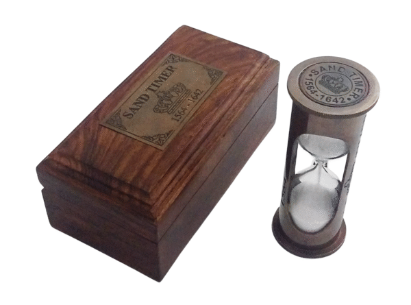 Top view of Sand Timer with wood box