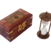 3" Antique 1917 Brass White Sand Timer/Hourglass in Wood Box | Maritime Gift - Image 3