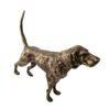 Side view of Antique Brass Finish Metal Dog Sculptures