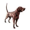 Side view of Antique Copper Finish Metal Dog Sculptures