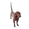Front view of Antique Copper Finish Metal Dog Sculptures