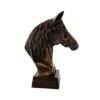 Side view of Antique Brass Finish Horse Bust Sculptures