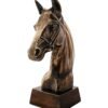 Antique Brass Finish Metal Horse Bust Sculptures - Image 3
