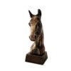 Antique Brass Finish Metal Horse Bust Sculptures - Image 4