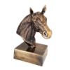 Antique Brass Finish Metal Hand Carved Horse Head Bust Sculptures - Image 2