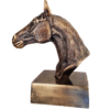 Antique Brass Finish Metal Hand Carved Horse Head Bust Sculptures - Image 3