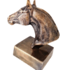 Side view of Antique Brass Finish Horse Head Bust Sculptures