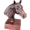 Side view of Antique Copper Finish Horse Head Bust Sculptures