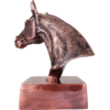 Back Side view of Antique Copper Finish Horse Head Bust Sculptures