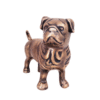 Antique Brass Finish Metal Pug Dog Sculptures - Image 2