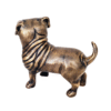Antique Brass Finish Metal Pug Dog Sculptures - Image 3