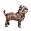 Antique Brass Finish Metal Pug Dog Sculptures - Image 4