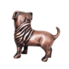 Antique Copper Finish Metal Pug Dog Sculptures - Image 3