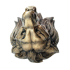 Bottom view of Antique Brass Finish Metal Lion Head Sculptures