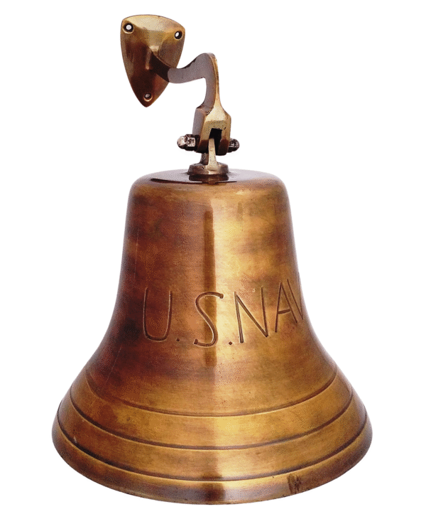 side view of Brass US Navy Ship Bell
