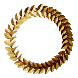 Front view of Metallic Round Wreath