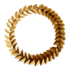 Front view of Metallic Gold Round Wreath