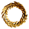 Front view of Metal Laureal Leaf Round Wreath