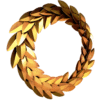 Left side view of Metal Laureal Round Wreath