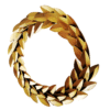 Right side view of Metal Laureal Round Wreath