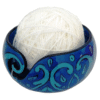 Handcrafted Deep Water Blue Ceramic Knitting Yarn Bowl Holder - Image 2