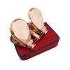 Top view of Brass Folding Binoculars with Leather Case