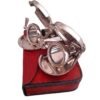 Vintage Nickel Plated Brass Folding Binocular/Opera Glasses/Spyglass with Leather Case - Image 2